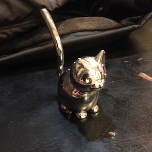 Silver Kitty Ring Holder